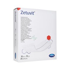 Zetuvit 10x10 cm, 25 sztuk - sterylny kompres