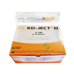 Inzulínová stříkačka 0,5 ml G30, s jehlou, 100 ks