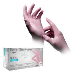 Rękawice nitrylowe Style Strawberry PREMIUM, 100 szt.