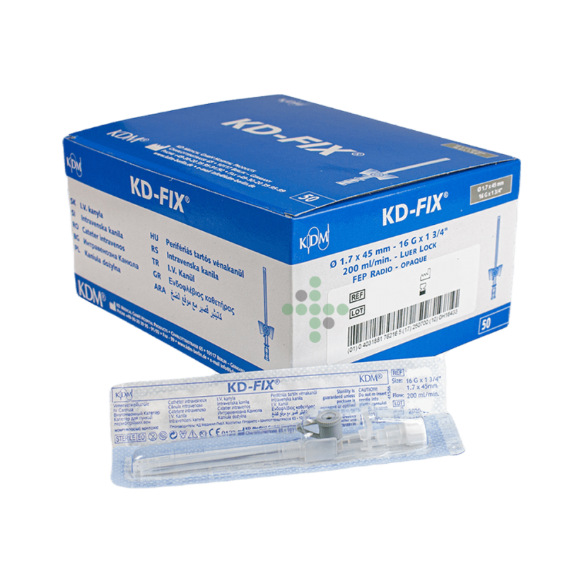 Intravenózna kanyla s portom 16G, sivá - 1 ks