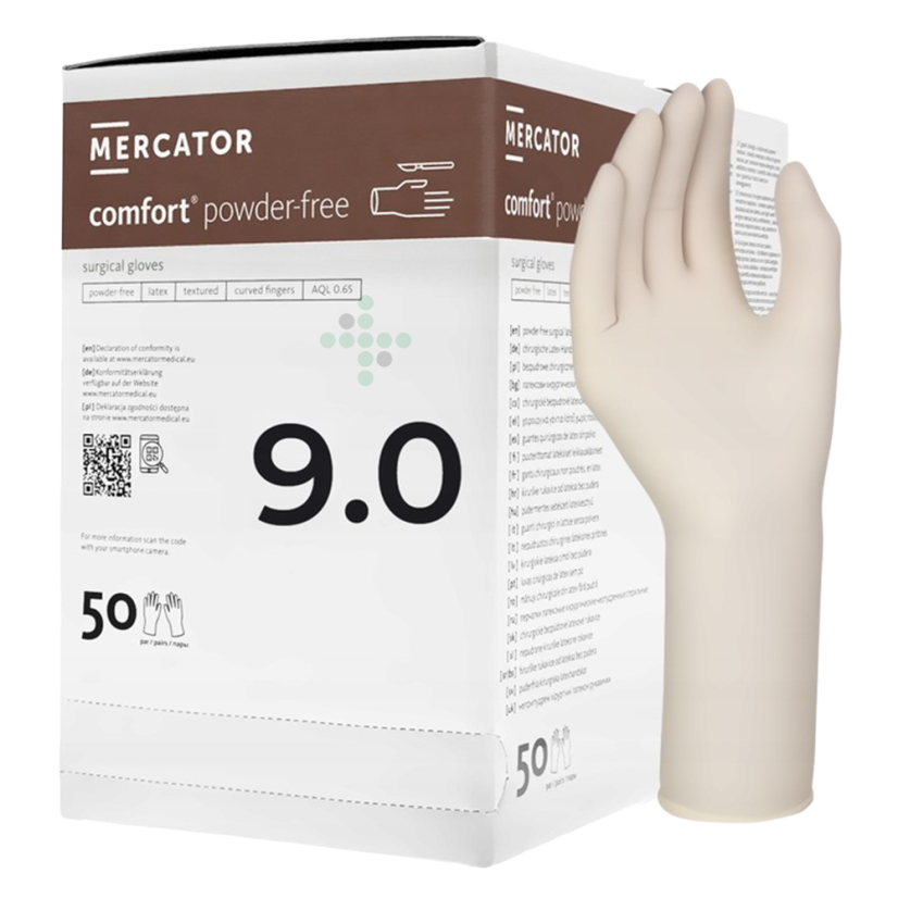 Rukavice SANTEX latex, nepudrované č. 9.0, 1 ks