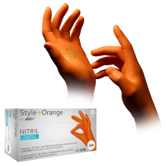 Style Oranžové nitrilové rukavice PREMIUM, 100 ks